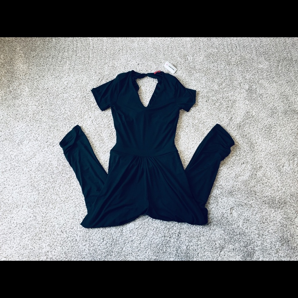 Red BKE Buckle Jumpsuit Romper